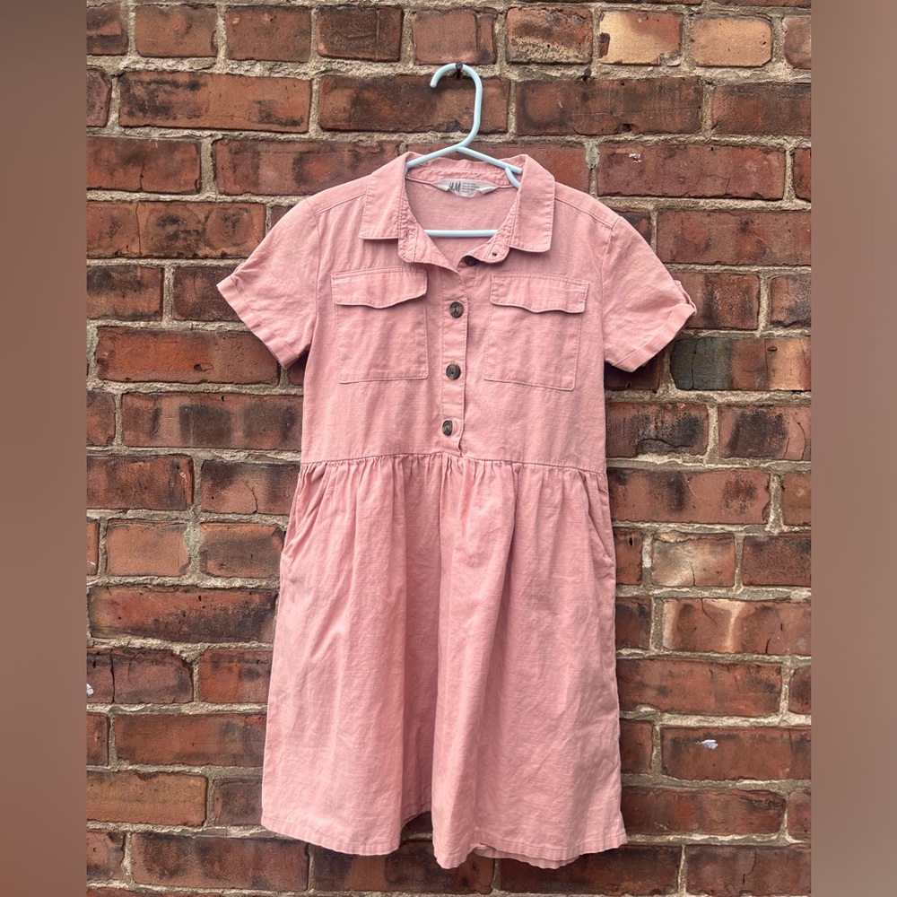 H&M Dress dusty pink with pockets size 6